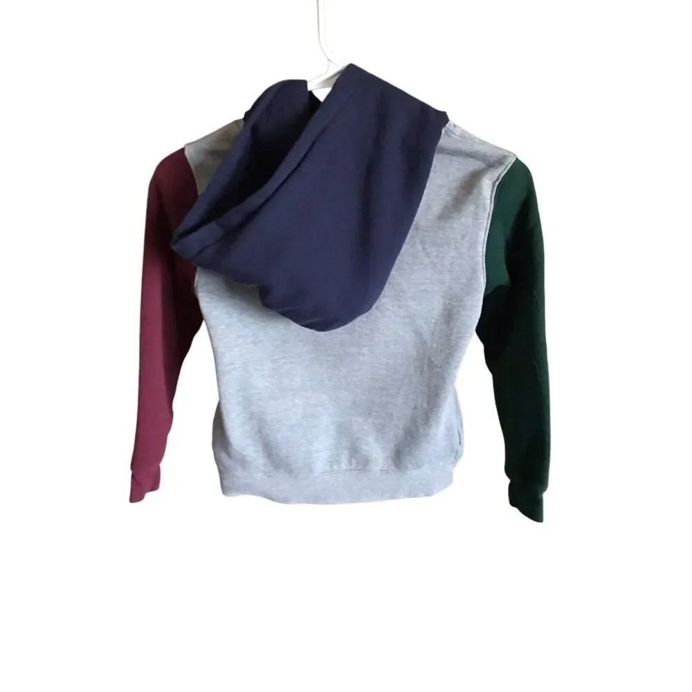 Ralph Lauren Polo Bear boys Size 7 hoodie fleece sweatshirt gray color block